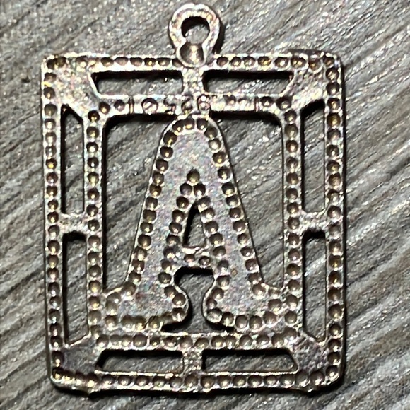 925 Sterling Silver Letter “A” Pendant - Picture 4 of 13